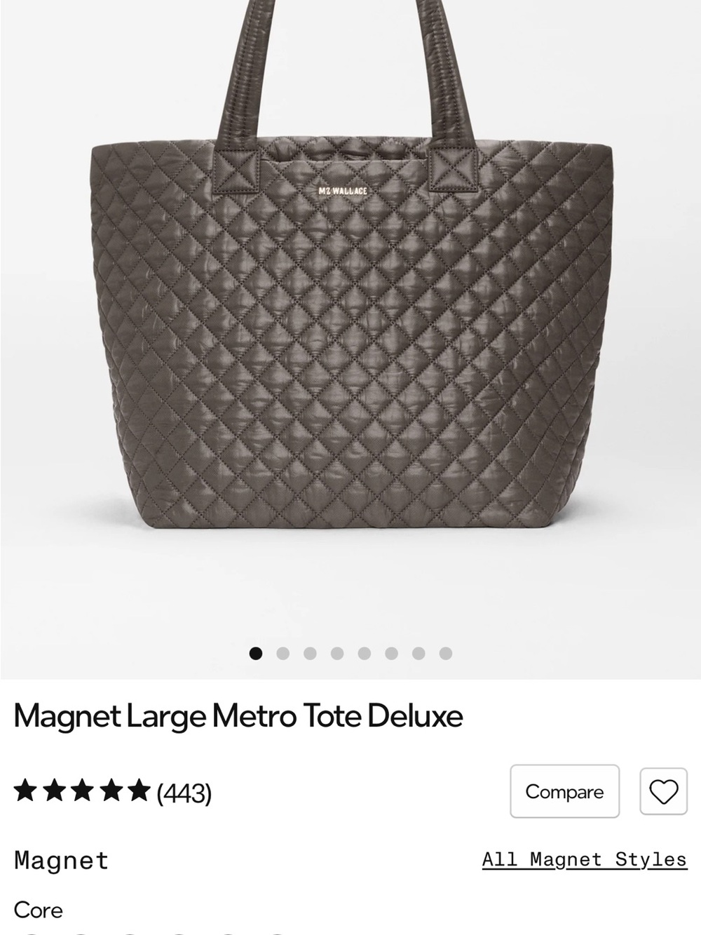 MZ Wallace Quilted Metro Tote in Taupe Brown